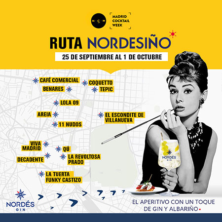 Nordés Gin recrea sus mejores cócteles en la Vl edición de Madrid Cocktail Week 2023